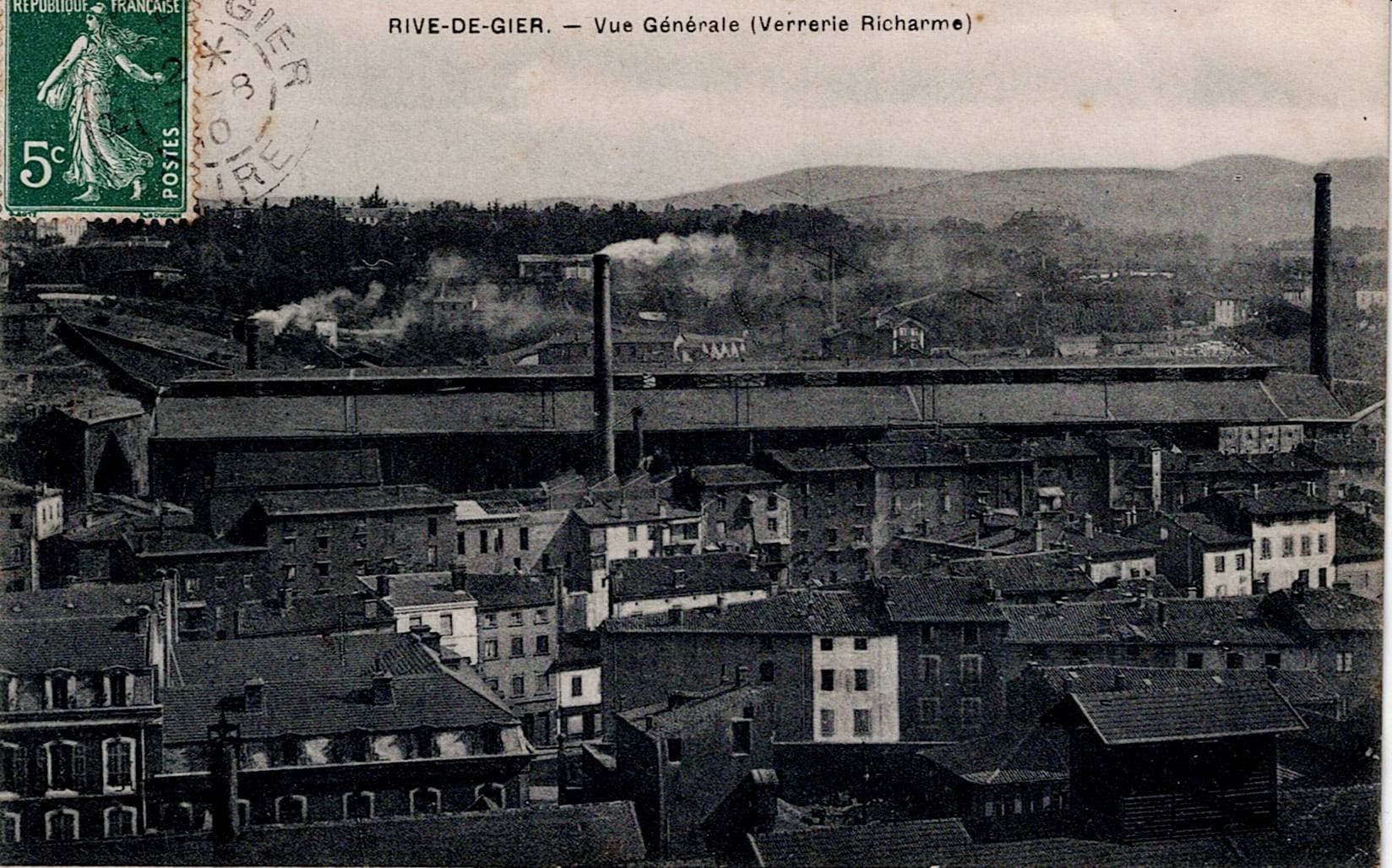 Rive-de-Gier - Verrerie Richarme, vue générale (1910)